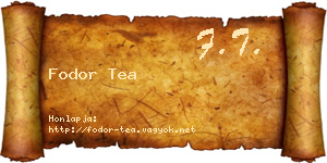 Fodor Tea névjegykártya